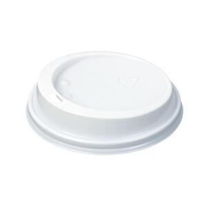 White PS Hot Cup Sip Lid 90mm For 12/16oz Cup