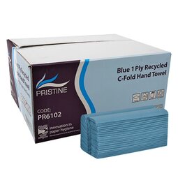 PRISTINE Standard Blue 1Ply C-Fold Hand Towel (PR6102)