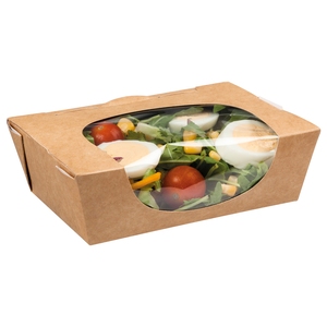 Kraft PE Push Tuck Medium Salad Box 160 x 120 x 50mm