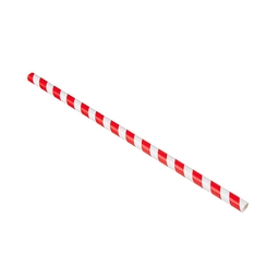 Red & White Striped Paper Straw 9in