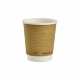 8oz Compostable Brown Kraft Double Wall Hot Cup