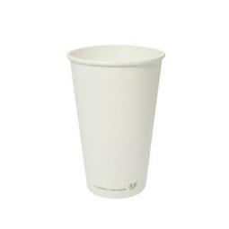 Vegware Single Wall White Hot Cup 89-Series 16oz 360ml