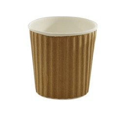 Plain Brown 4oz Ripple Cup For Espresso Coffee