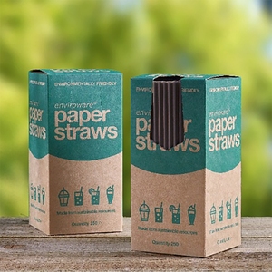 Jumbo Paper Straw in Black 230 x 8mm