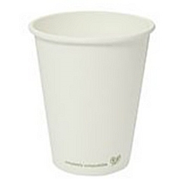 8oz Compostable White Single Wall Hot Cup