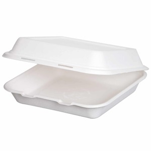 Sustain Bagasse 9 x 8in Rectangular Clamshell