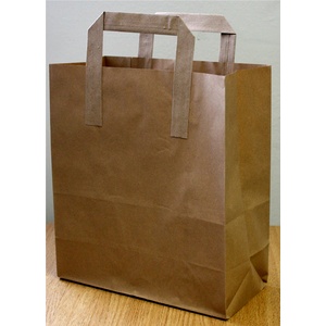 Recycled Medium Paper Carrier Bag - Brown - 215 x 115 x 250mm