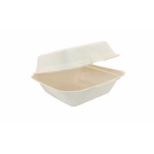 Compostable 6 inch Bagasse Burger Box