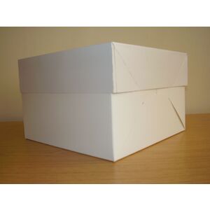 White Wedding Cake Box Lid 9 x 9 x 2.5in