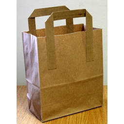 Recycled Small Paper Carrier Bag - Brown - 180 x 90 x 205mm
