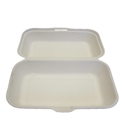 Extra Large Bagasse Clamshell 9 x 8in